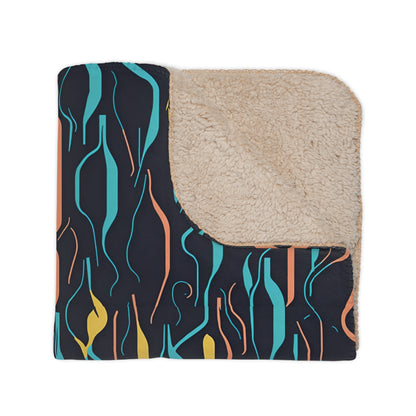 Abstract Wine - Tan Sherpa Blanket